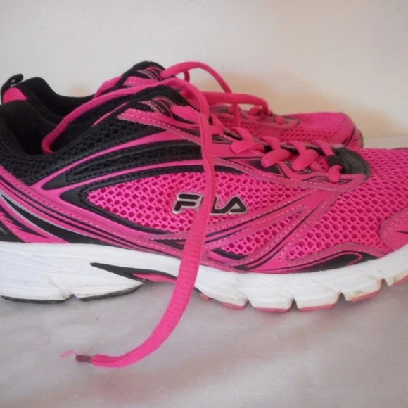 Fila Womens Pink / Black Athletic Shoes Sneakers - Picture 2 of 8